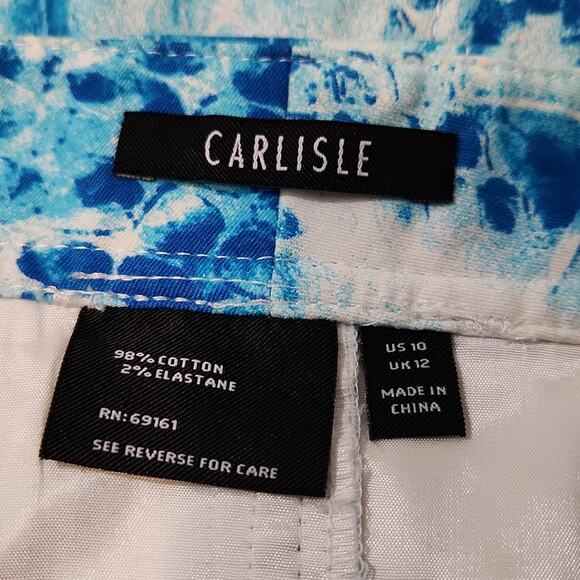 Carlisle Women's Blue & White Alligator Print Knee Length Skirt Size 10 Chains - Picture 10 of 12